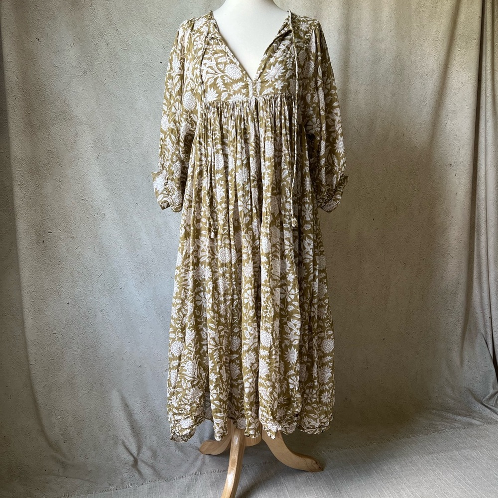 Daughters of India Kyra MIDI DRESS in Olive
